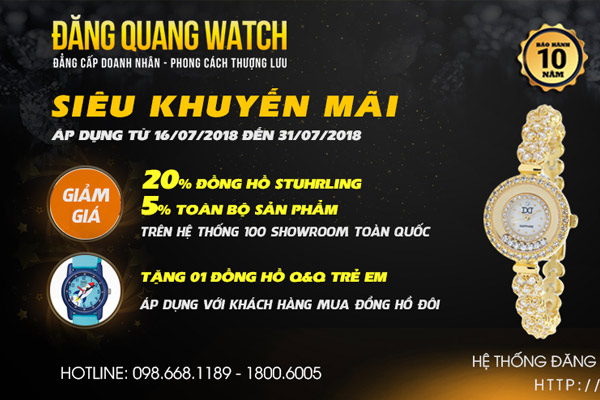 Tháng 7 ngập tràn ưu đãi, sắm đồng hồ với giá giảm tới 20%