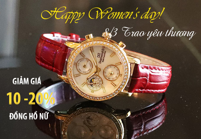 Đồng hồ nữ Diamond D giới thiệu bộ sưu tập cho ngày quốc tế phụ nữ 8/3 kèm khuyến mại đến 20% - Kiến thức đồng hồ | Đăng Quang Watch