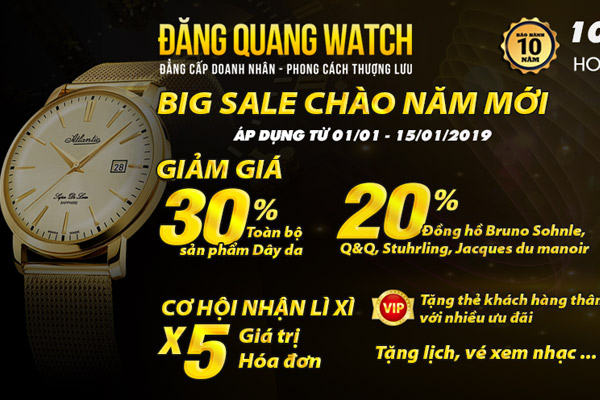Big sale – Chào năm mới giảm giá đến 30% - Cơ hội nhận lì xì X5 giá trị hóa đơn - Tin tổng hợp | Đăng Quang Watch
