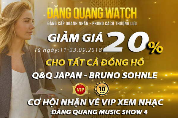 Khuyến mãi chào thu GIẢM GIÁ 20% đồng hồ Q&Q và BRUNO SOHNLE
