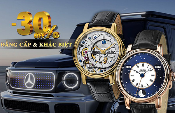 Mua đồng hồ tặng ngay mã giảm giá 30% theo tổng giá trị đồng hồ