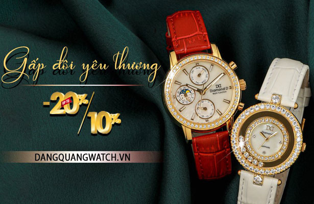 20/10 – Gấp đôi yêu thương - SALE Upto 20% đồng hồ nữ tại Đăng Quang Watch