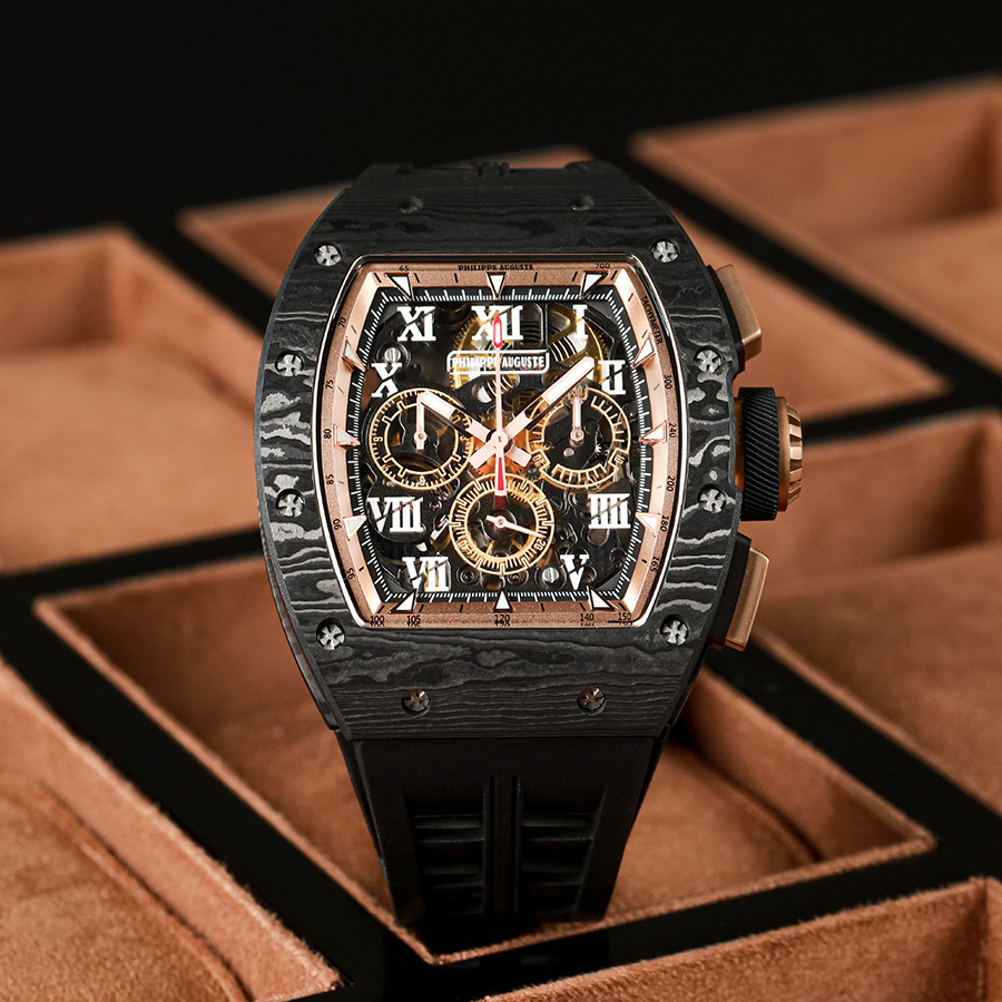 Đồng hồ Philippe Auguste PA8603-1B Carbon