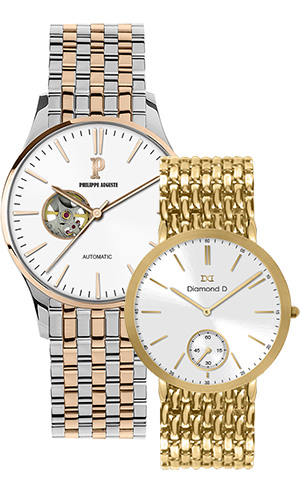 Đồng hồ Philippe Auguste PA5003F + Diamond D DD6004B