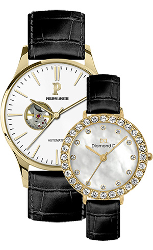 Đồng hồ Philippe Auguste PA5003C + Diamond D DD6015A