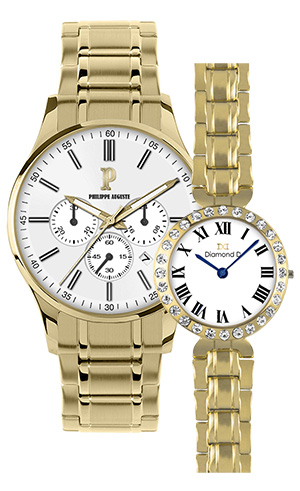 Đồng hồ Philippe Auguste PA5006J + Diamond D DD6017C