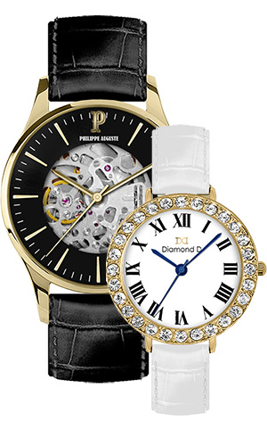 Đồng hồ Philippe Auguste PA5008C + Diamond D DD6009B
