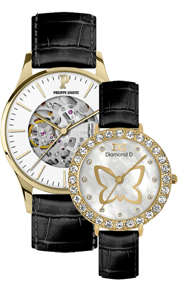 Đồng hồ Philippe Auguste PA5008D + Diamond D DD6014A