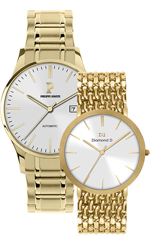 Đồng hồ Philippe Auguste PA5002F + Diamond D DD6001F