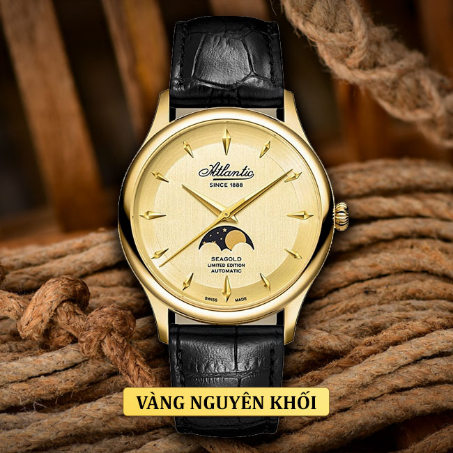Đồng hồ Atlantic Swiss  AT-96741.65.31 vàng nguyên khối phiên bản giới hạn