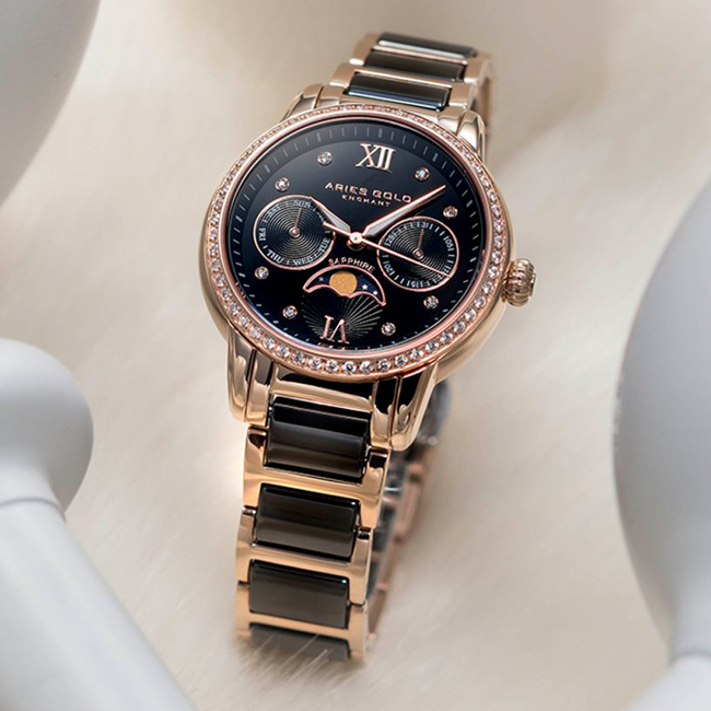 Đồng hồ Aries Gold AG-L58010L RG-BKMP Ceramic