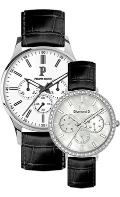 ĐỒNG HỒ PHILIPPE AUGUSTE PA5006B + Diamond D DD6012A