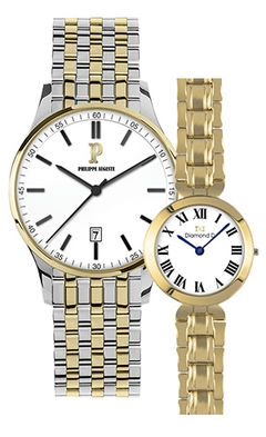 Đồng hồ Philippe Auguste PA5005G + Diamond D DD6016B