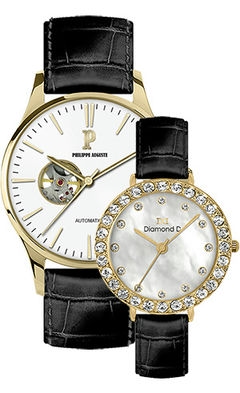 Đồng hồ Philippe Auguste PA5003C + Diamond D DD6015A
