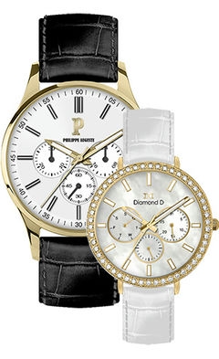 Đồng hồ Philippe Auguste PA5006G + Diamond D DD6012B