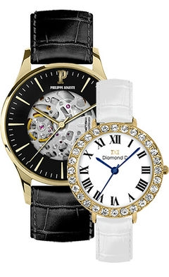 Đồng hồ Philippe Auguste PA5008C + Diamond D DD6009B