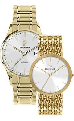 Đồng hồ Philippe Auguste PA5002F + Diamond D DD6001F