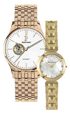 Đồng hồ Philippe Auguste PA5003G + Diamond D DD6016C