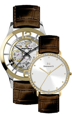 Đồng hồ Philippe Auguste PA5007A + Diamond D DD6002B