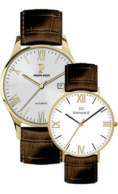 Đồng hồ Philippe Auguste PA5001B + Diamond D DD6003A
